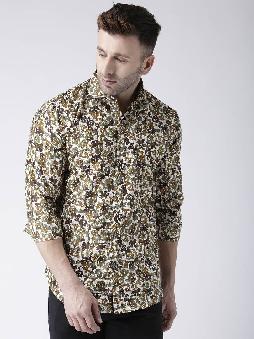 Multicoloured Printed Slim Fit Shirt