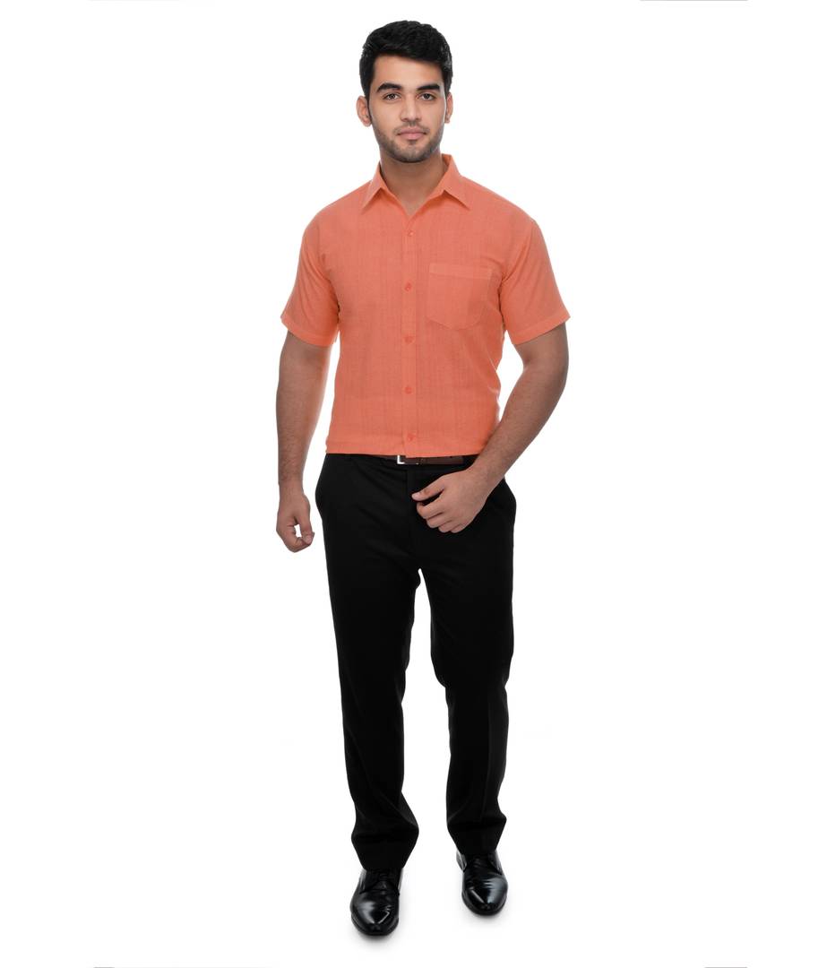 Orange Regular Fit Formal Shirt