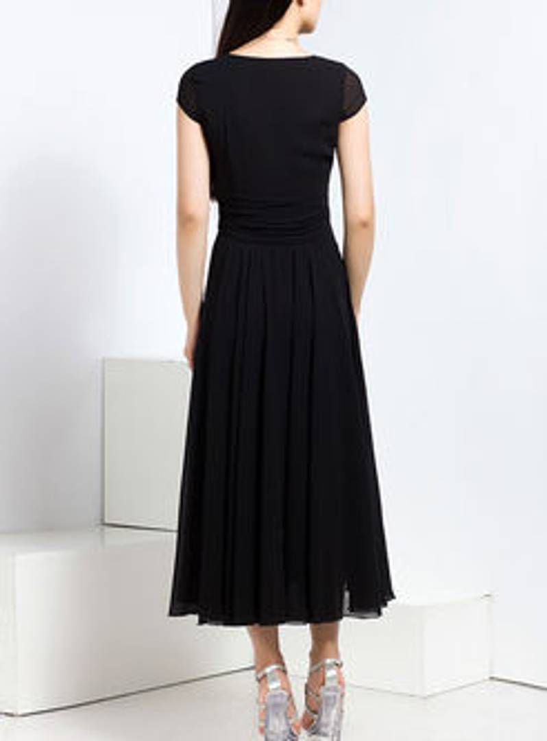 Black V-Neck Long Maxi Dress