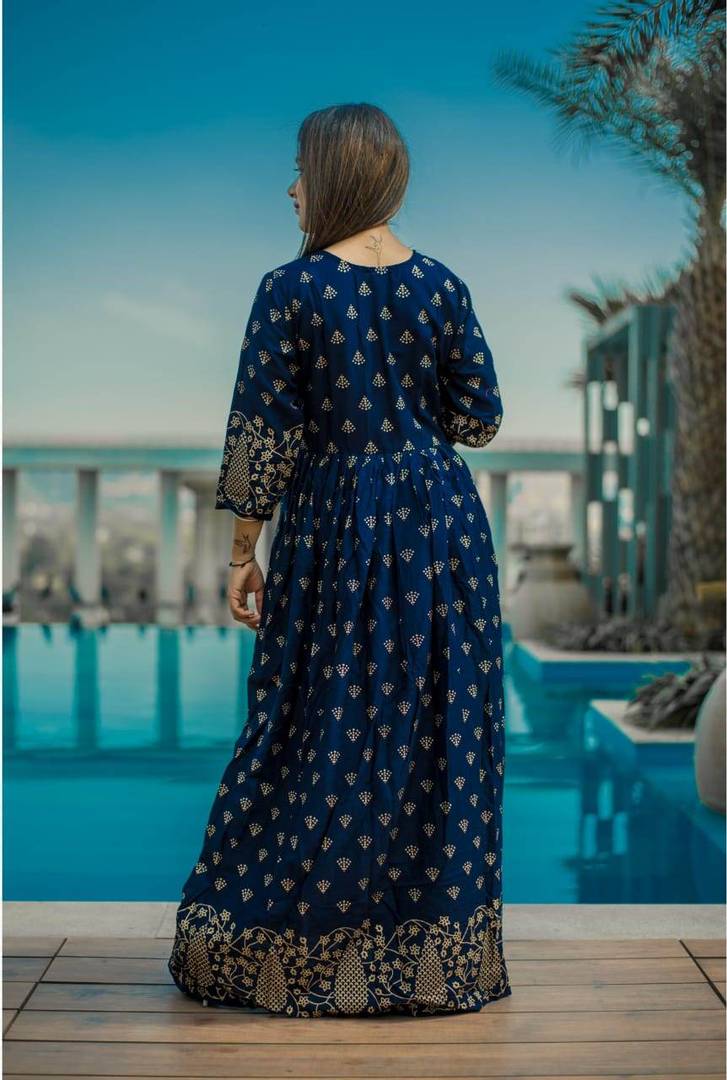 Rayon Floral Printed Anarkali Kurta