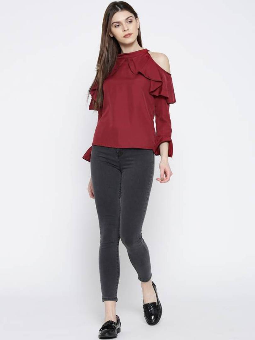 Crepe Casual Full Sleeves Top