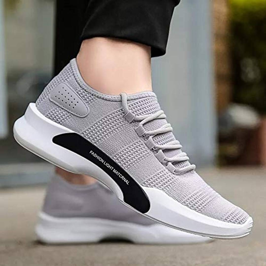 Grey Mesh Sports Shoes - Main Image