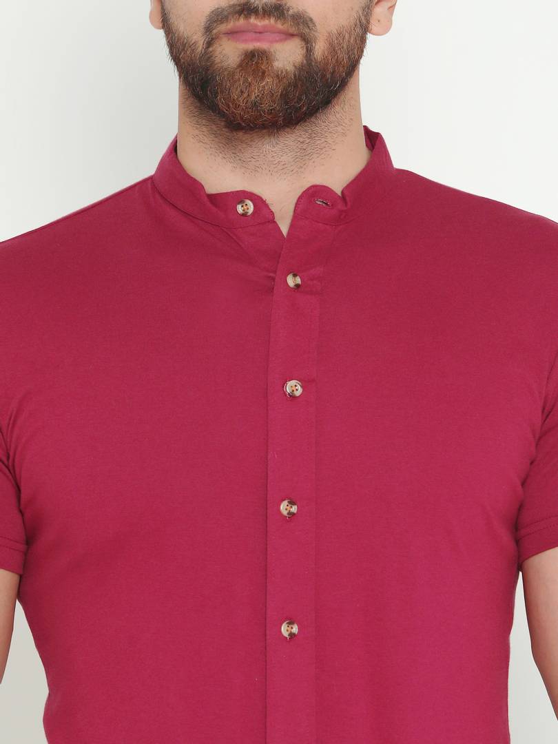 Maroon Regular Fit Casual Shirt