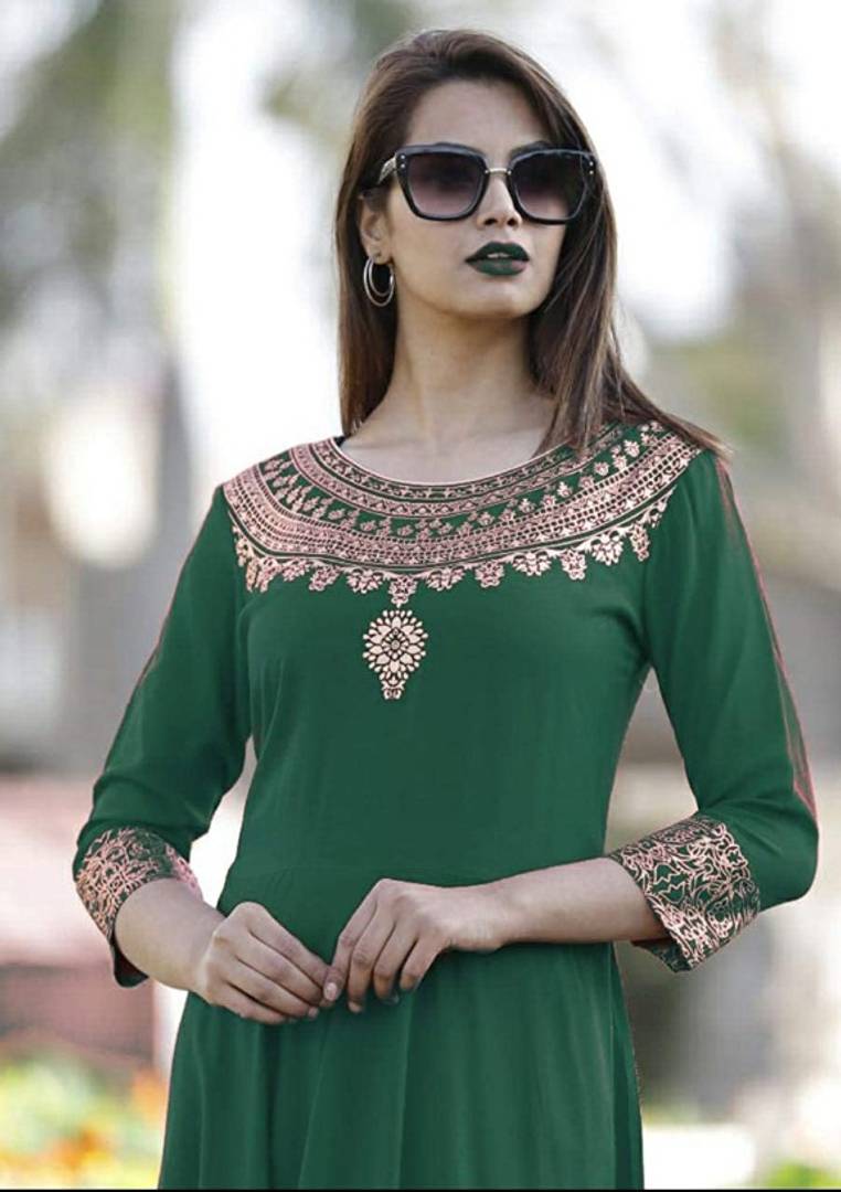 Rayon Printed Anarkali Kurta