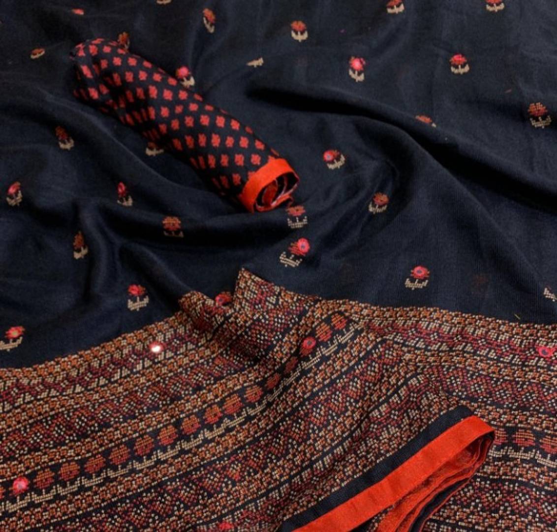 Cotton Printed Saree With Blouse Piece