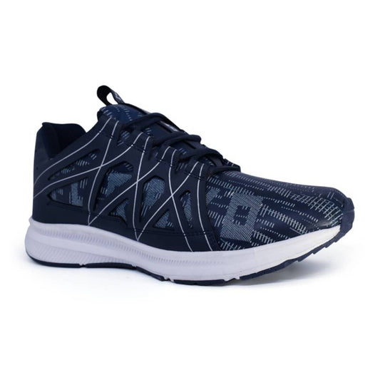 Stylish Navy Blue Synthetic Leather Sport Shoe