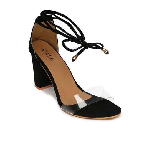 Women's Stylish and Trendy Black Synthetic Leather Fancy Heels