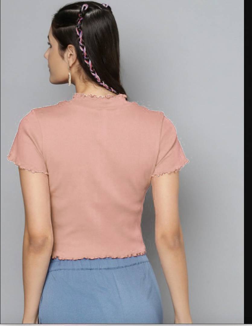 Elite Peach Hosiery Solid Crop Top