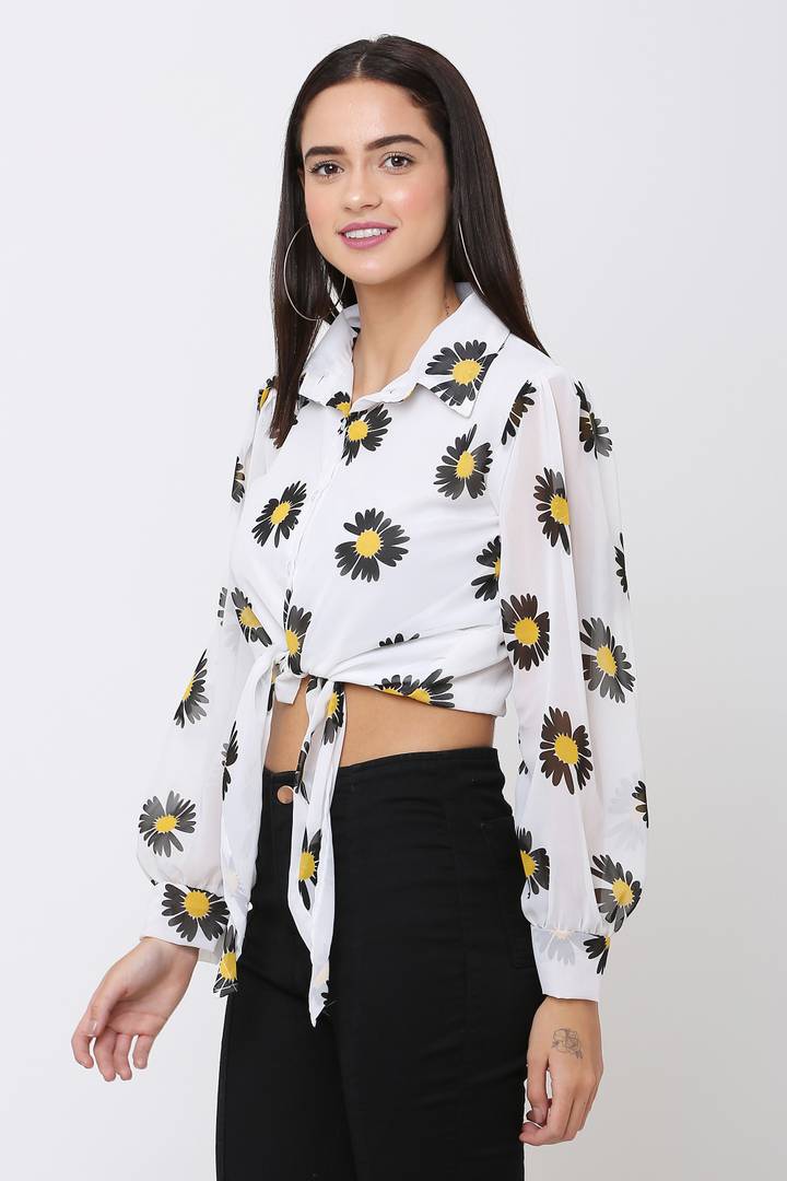 Elegant Printed Crop Top