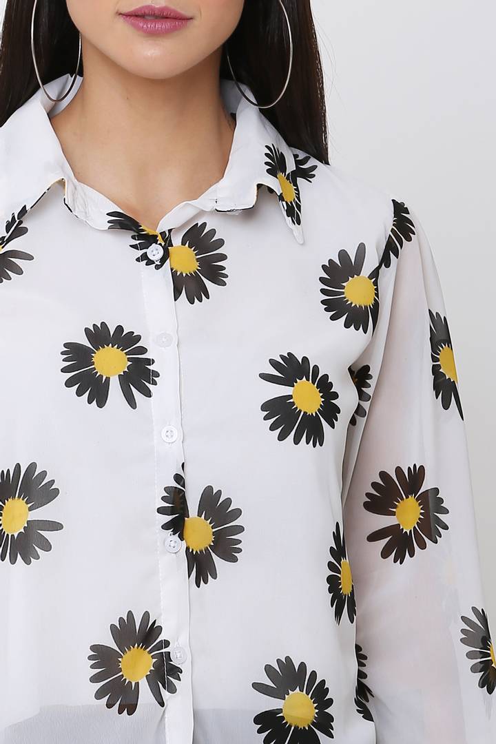 Elegant Printed Crop Top