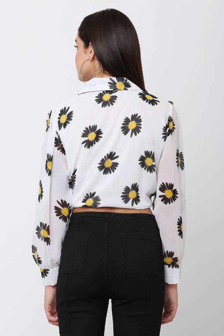 Elegant Printed Crop Top