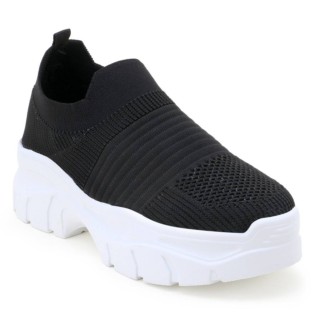 Stylish Black Mesh Sports Shoes