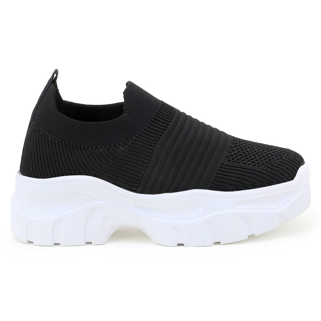 Stylish Black Mesh Sports Shoes