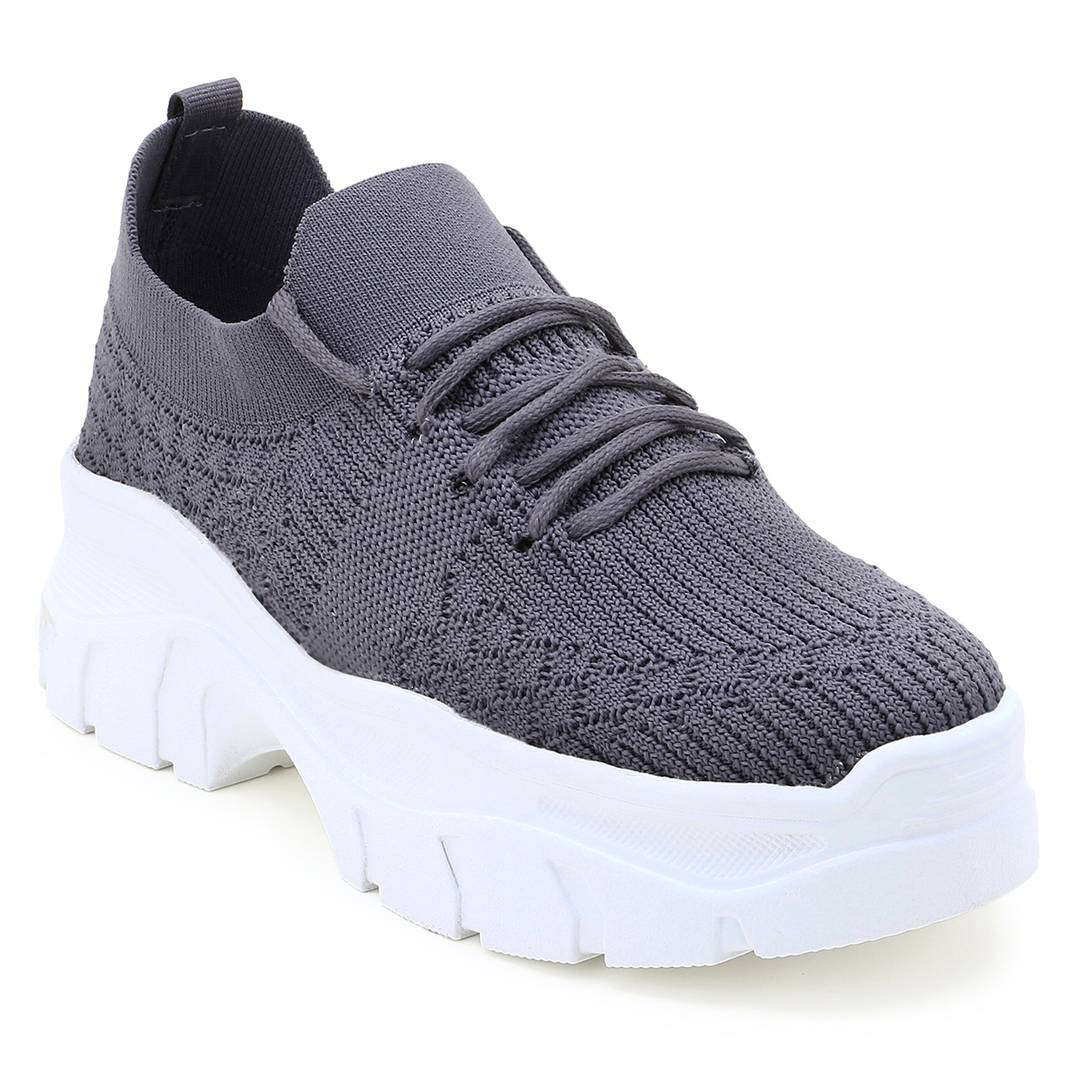 Stylish Grey Mesh Sports Shoes