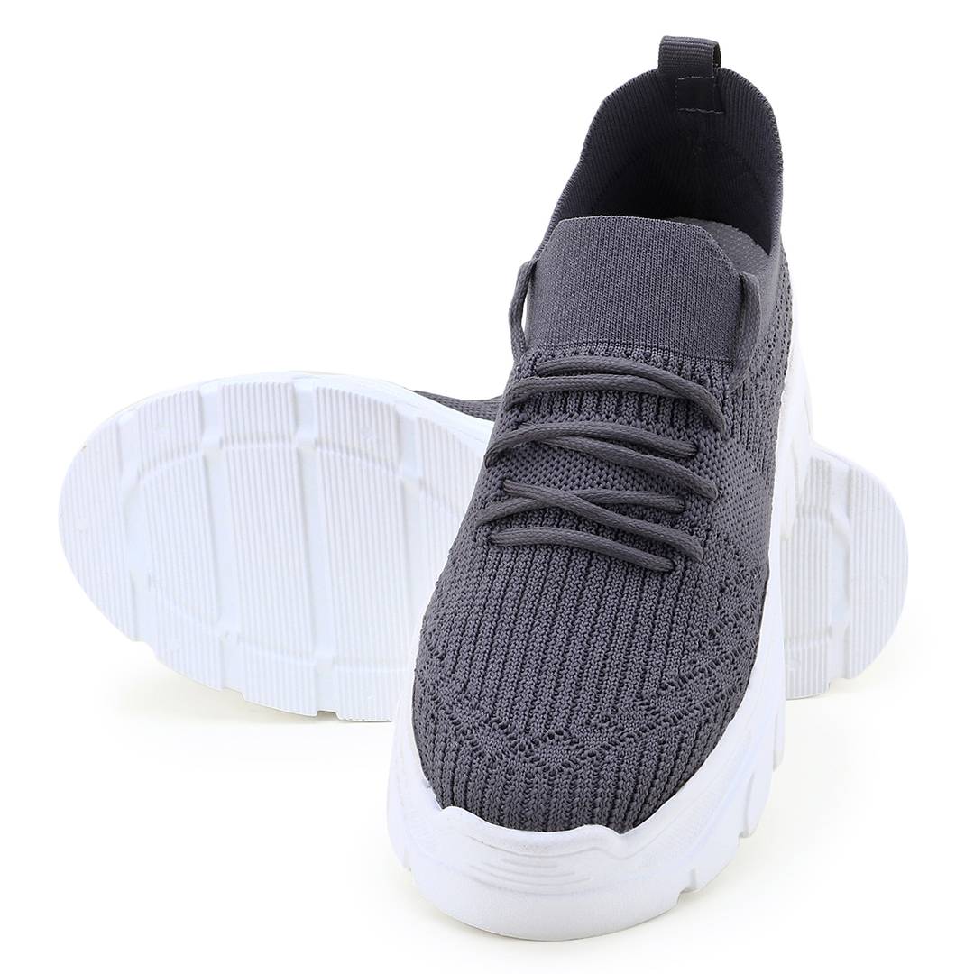 Stylish Grey Mesh Sports Shoes