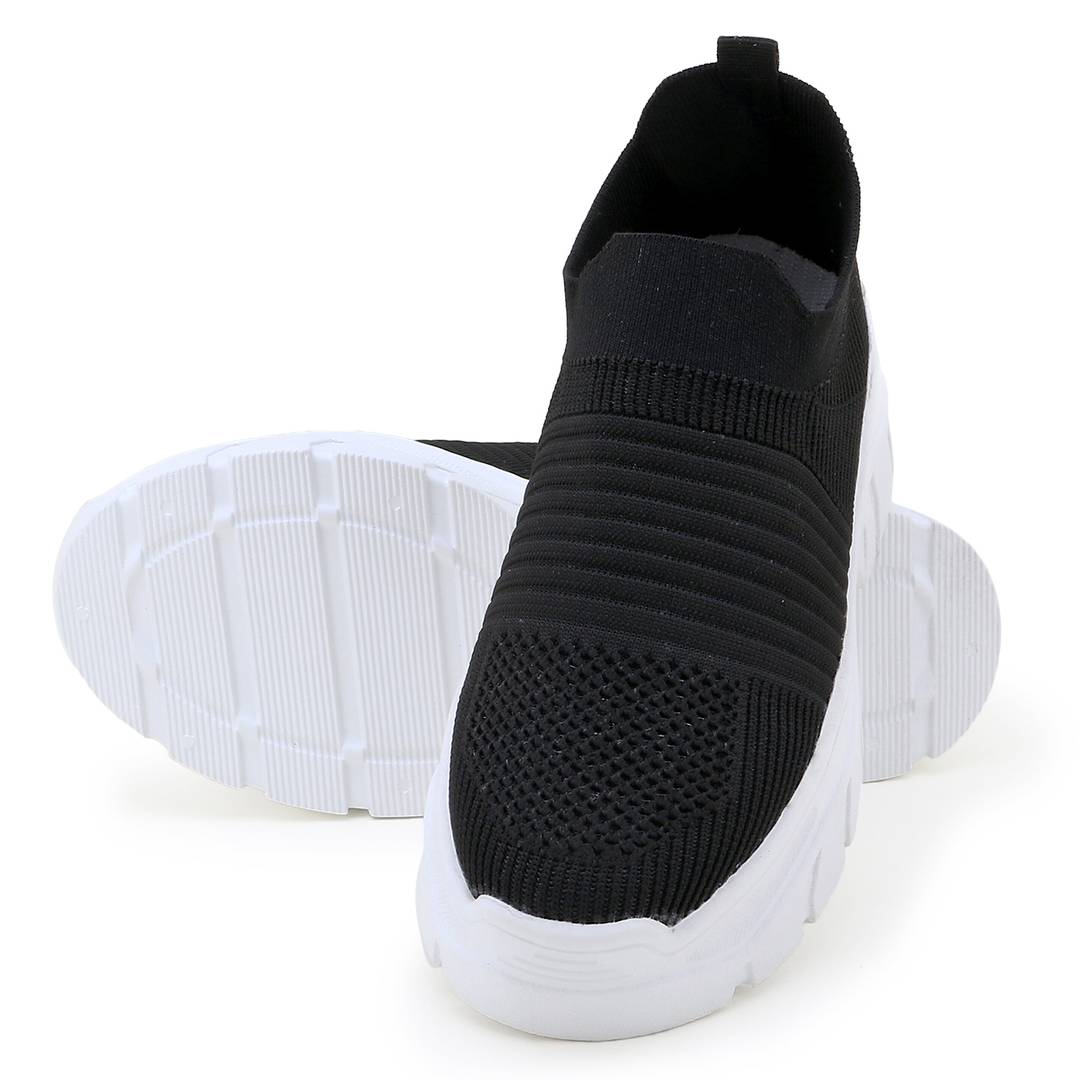Stylish Black Mesh Sports Shoes