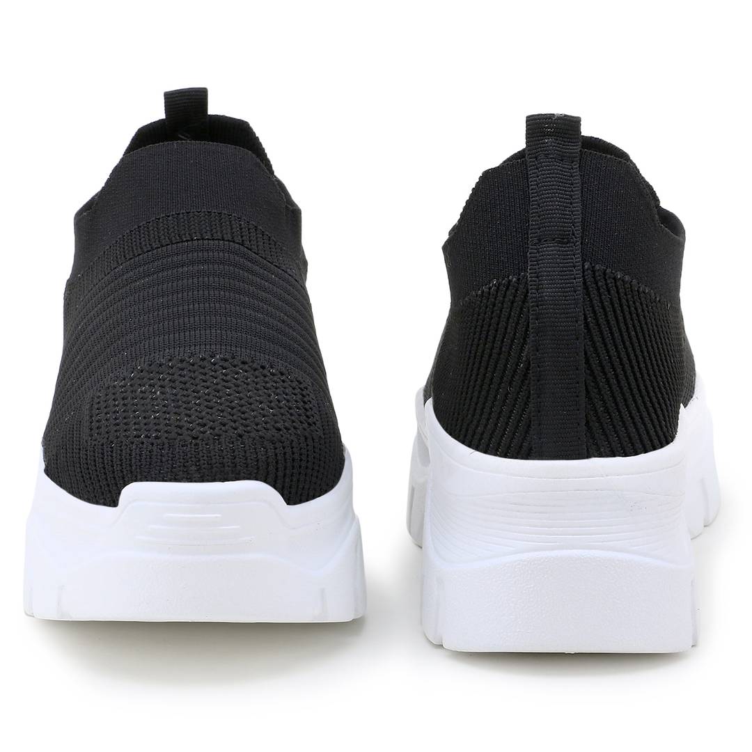 Stylish Black Mesh Sports Shoes