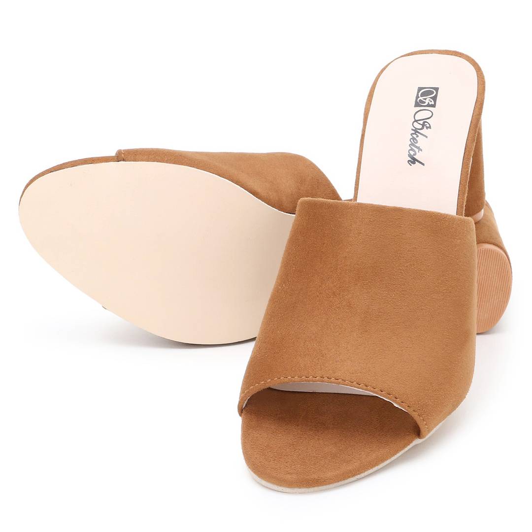 Suede High Heel Sandals