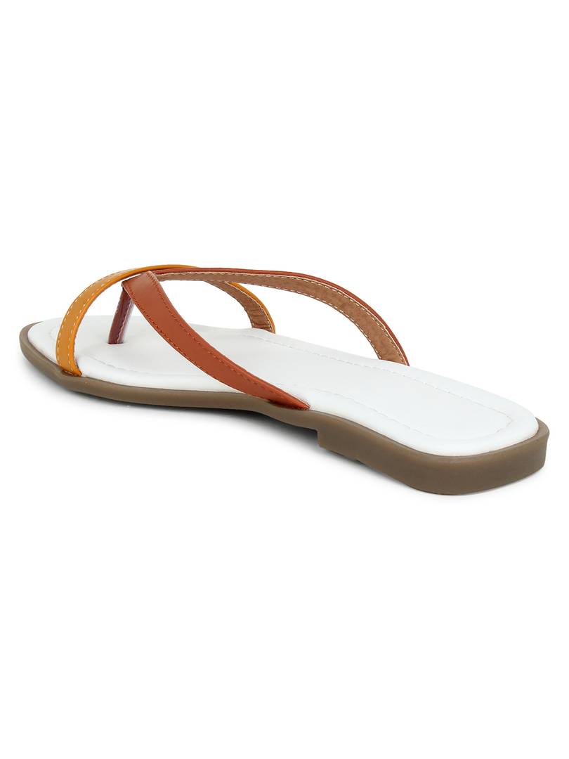 Stylish Tan Synthetic Fashion Flats
