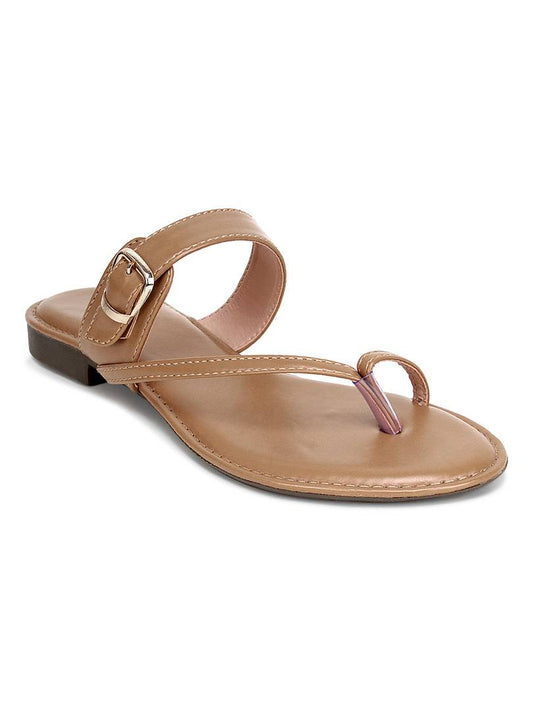 Beige Synthetic Fashion Flats