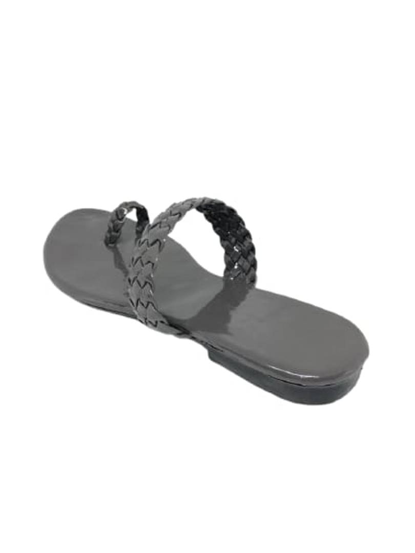 Grey Synthetic Fashion Flats