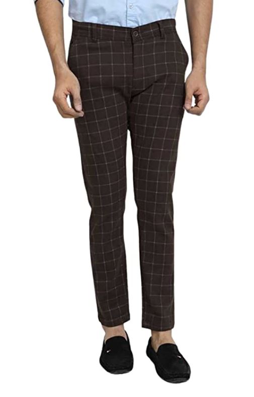 Coffee Slim Fit Casual Trousers