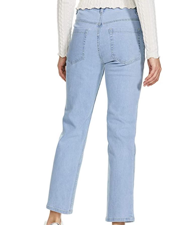 Women's Sky Blue Straight Fit Jeans