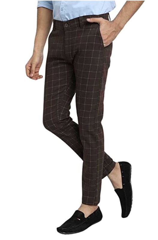 Coffee Slim Fit Casual Trousers