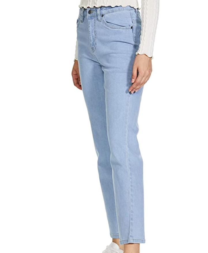 Women's Sky Blue Straight Fit Jeans
