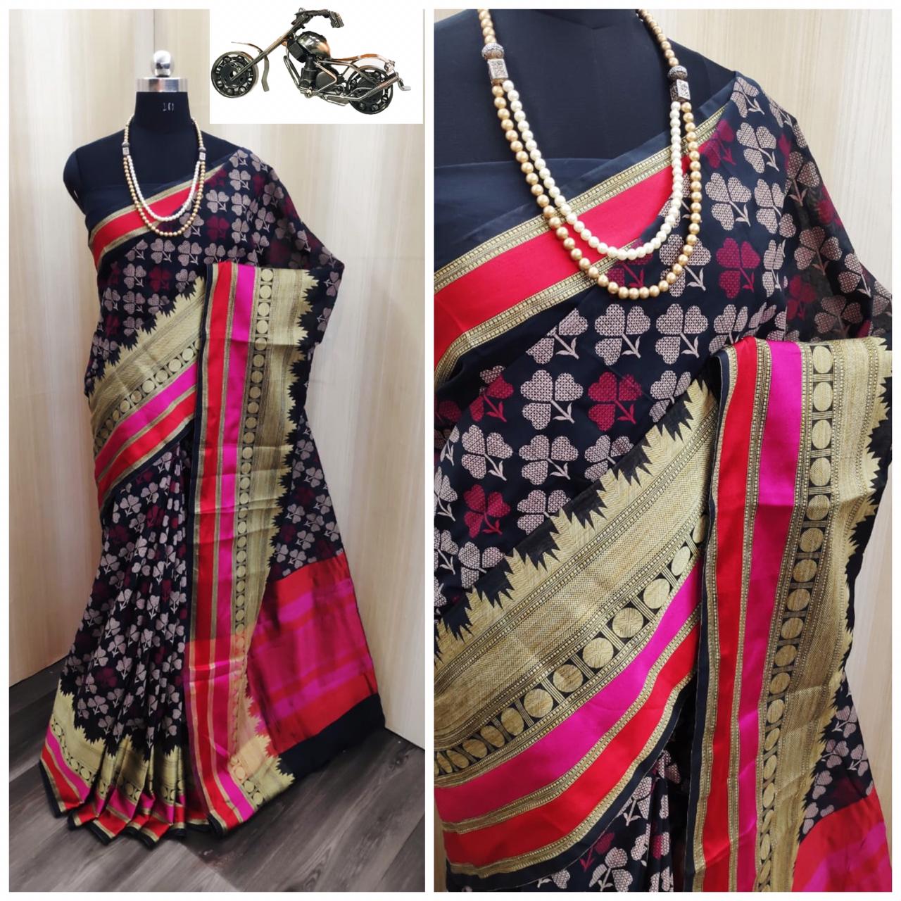 SOFT COTTON SILK WITH TABLE PRINT
