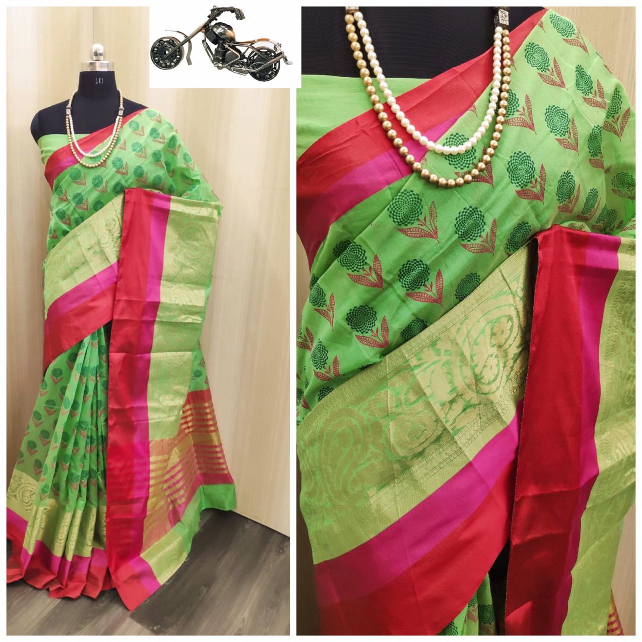 SOFT COTTON SILK WITH TABLE PRINT