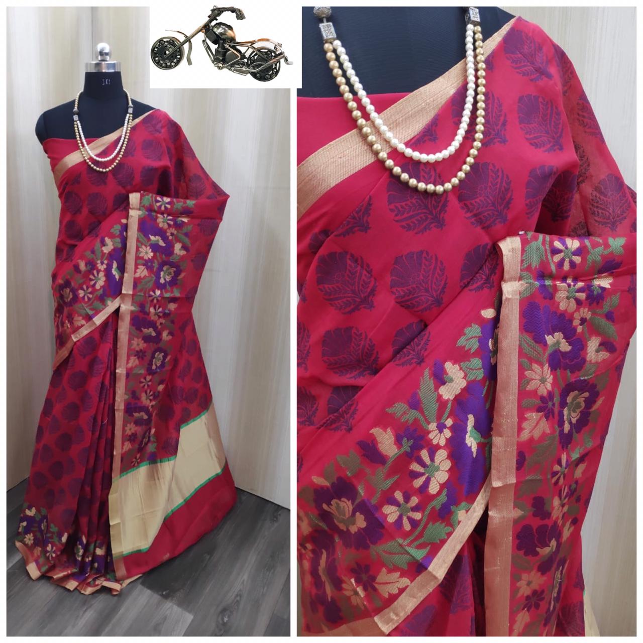 SOFT COTTON SILK WITH TABLE PRINT