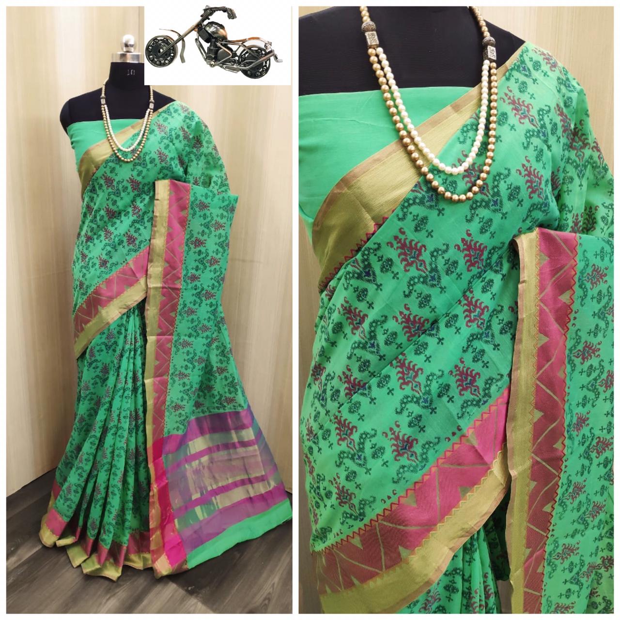 SOFT COTTON SILK WITH TABLE PRINT