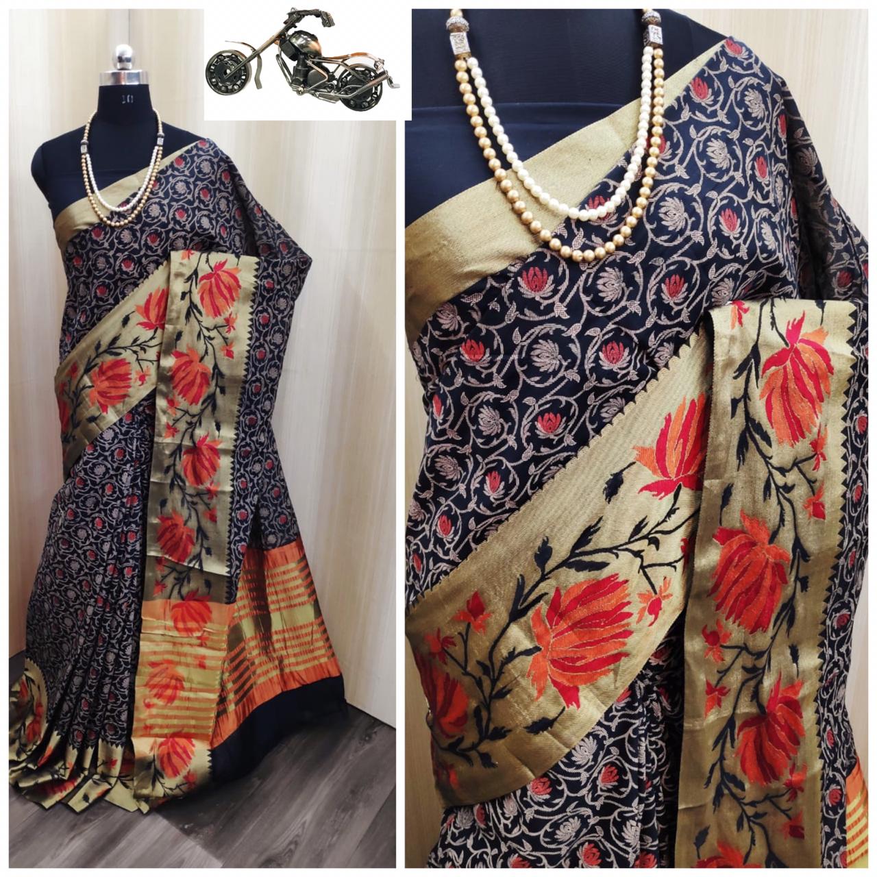 SOFT COTTON SILK WITH TABLE PRINT