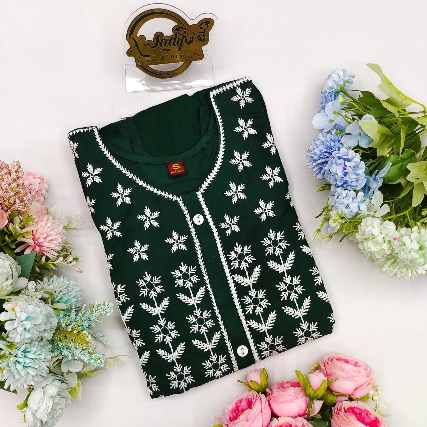 Embroidery gown kurti