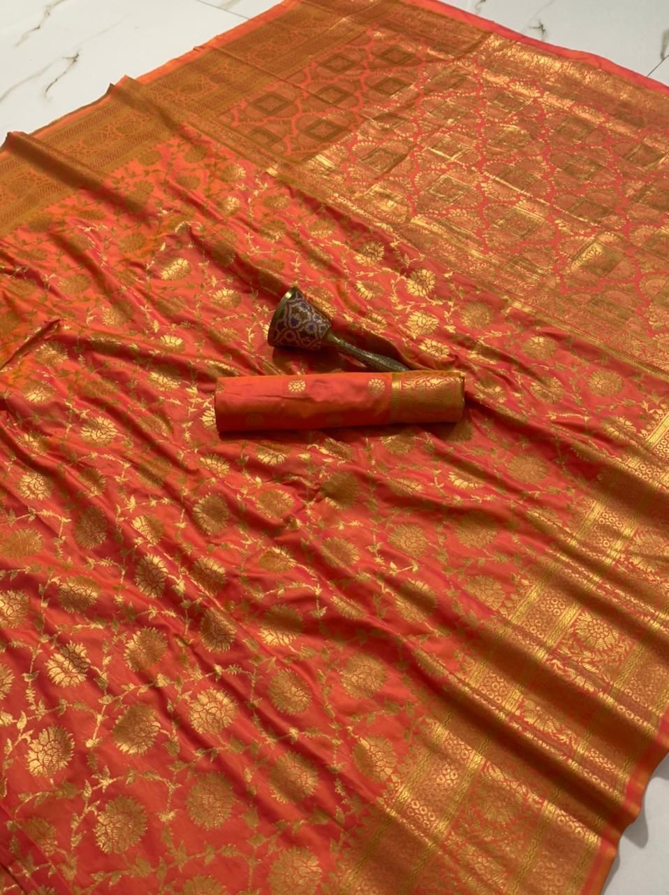 Banarasi Handloom Soft Silk Weaving  Saree