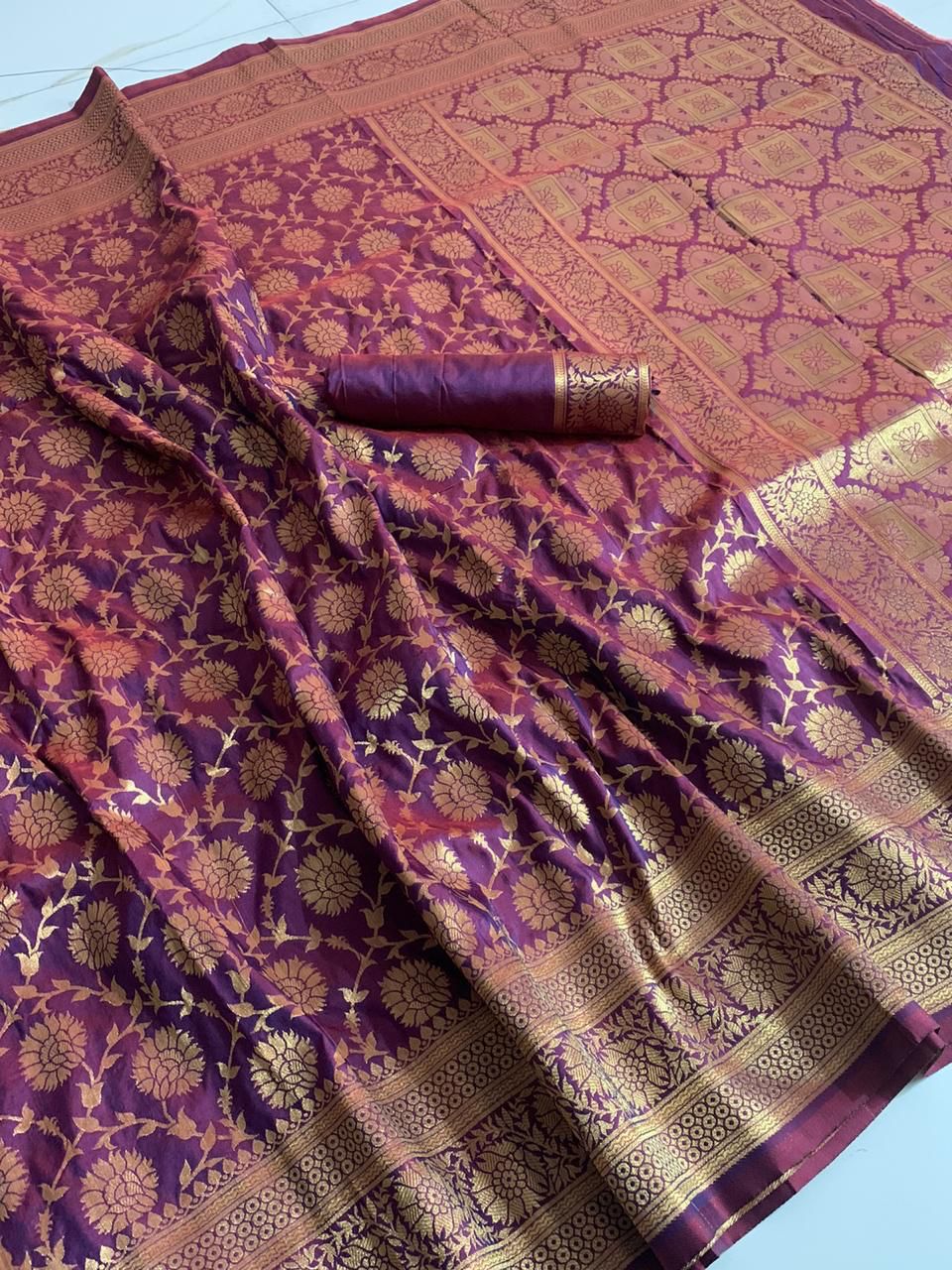 Banarasi Handloom Soft Silk Weaving  Saree