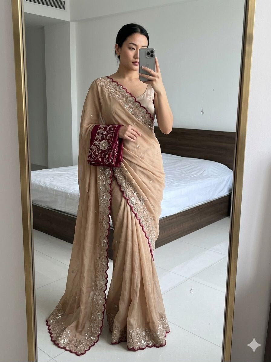 Georgette Sequence Saree