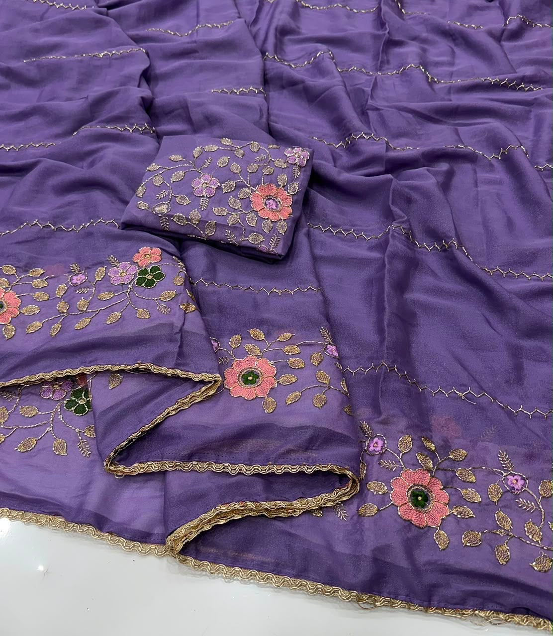 Georgette Embroidered Saree