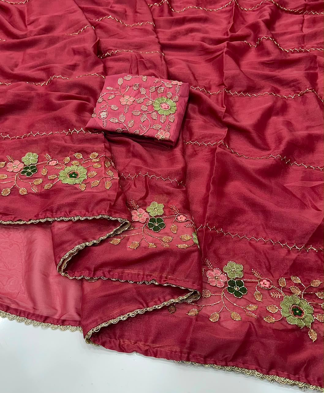 Georgette Embroidered Saree