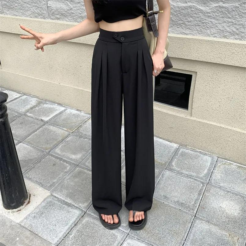 High Waist Loose Straight Wide Leg Pants