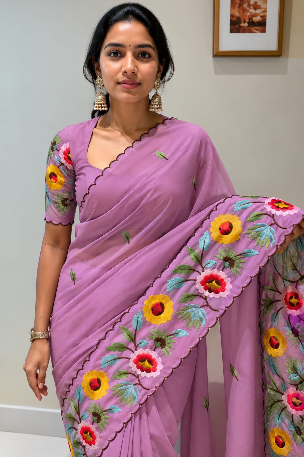 Georgette designer embroidered