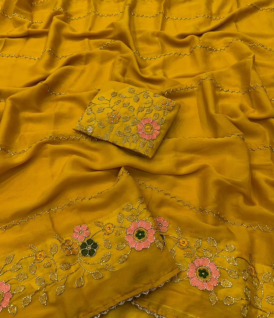 Georgette Embroidered Saree