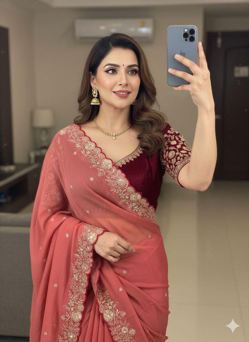 Georgette Sequence Saree