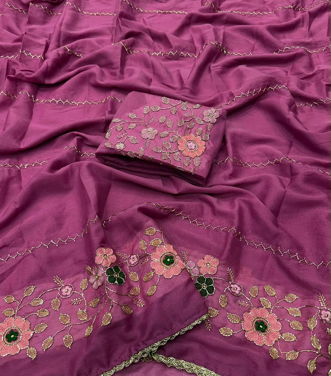 Georgette Embroidered Saree