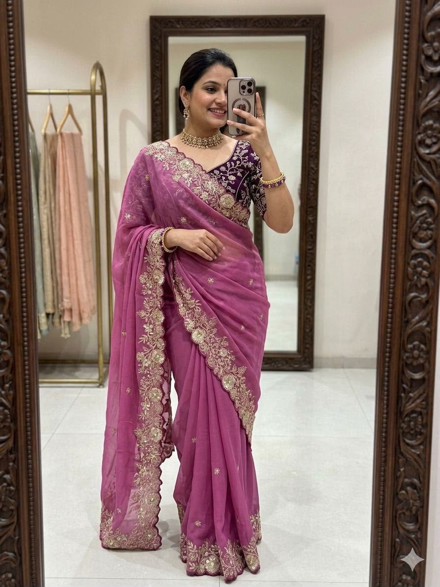 Georgette Sequence Saree