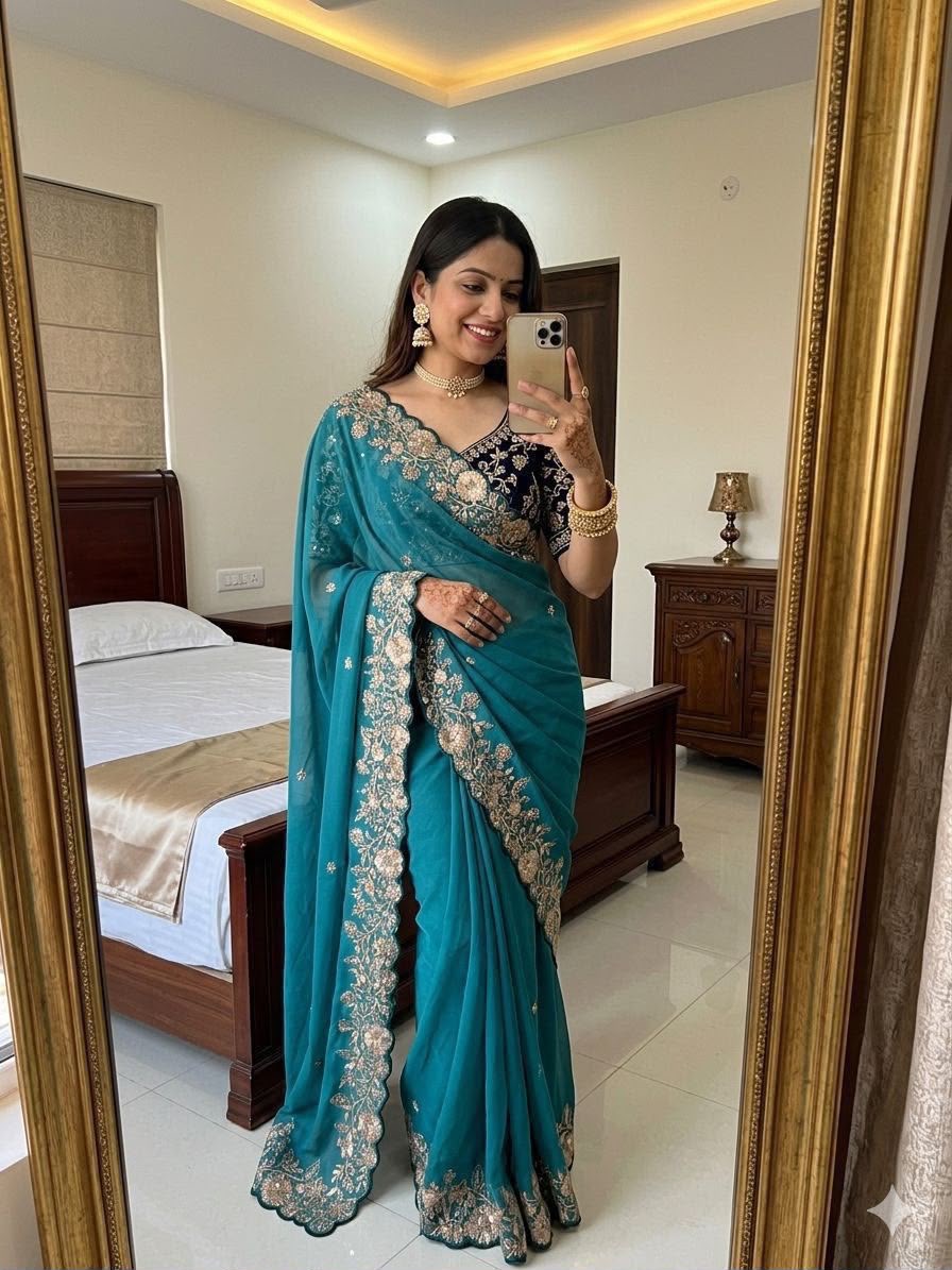 Georgette Sequence Saree