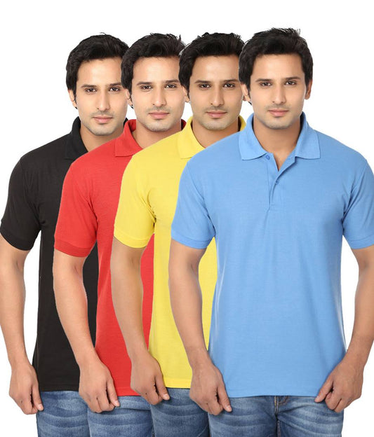 Pack Of 4 Men's Cotton Polo-T Shirt