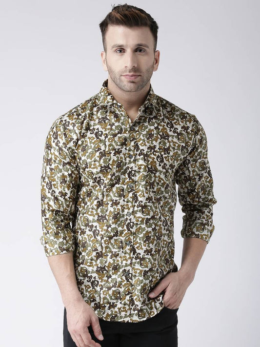 Multicoloured Printed Slim Fit Shirt