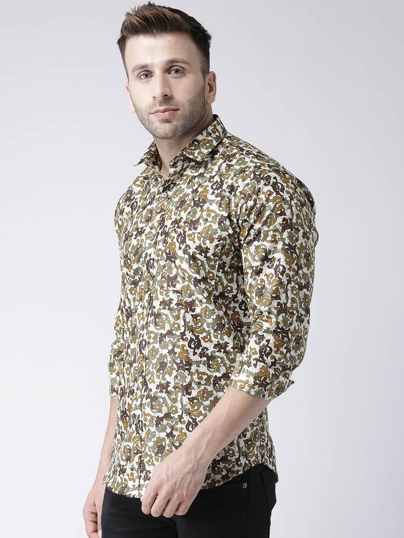 Multicoloured Printed Slim Fit Shirt